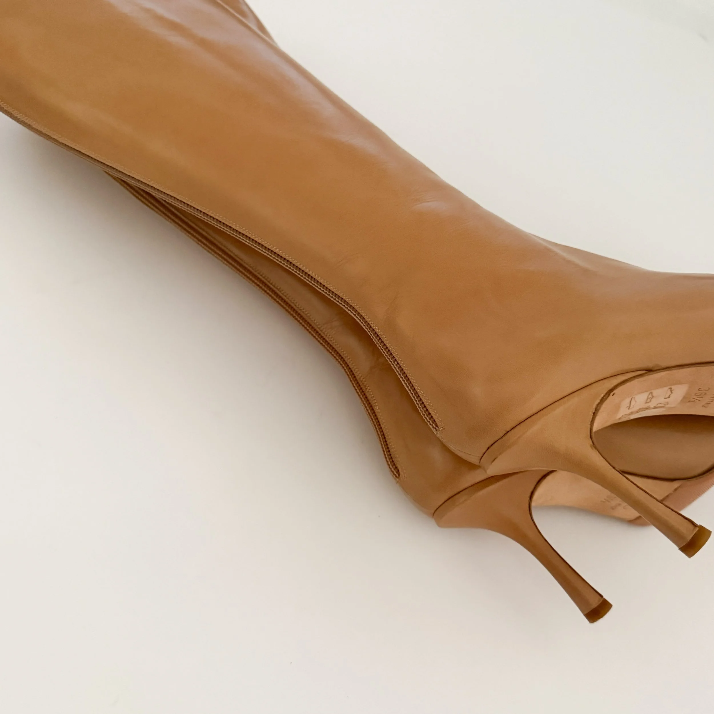 Manolo Blahnik Black Leather Ankle Strap Heels (IT 36.5